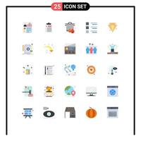 Set of 25 Modern UI Icons Symbols Signs for view list medicine details cooking Editable Vector Design Elements