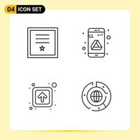 4 Thematic Vector Filledline Flat Colors and Editable Symbols of badges arrow ribbon drive public Editable Vector Design Elements