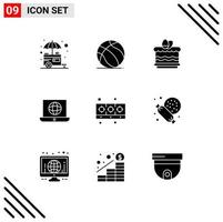 Modern Set of 9 Solid Glyphs and symbols such as cooker globe usa world egg Editable Vector Design Elements