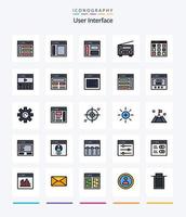 Creative User Interface 25 Line FIlled icon pack  Such As hero. communication. user. . isotope vector