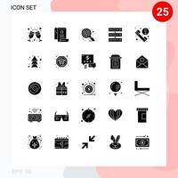 Stock Vector Icon Pack of 25 Line Signs and Symbols for phone network report storage computing Editable Vector Design Elements