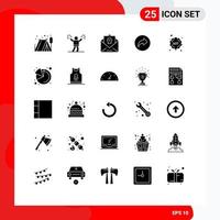 Universal Icon Symbols Group of 25 Modern Solid Glyphs of friday ui event right basic Editable Vector Design Elements