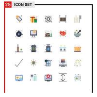 25 Universal Flat Color Signs Symbols of preparation crib development children baby Editable Vector Design Elements