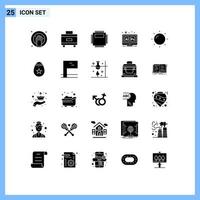 Group of 25 Modern Solid Glyphs Set for helios tool hardware ps adobe Editable Vector Design Elements