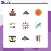 Pictogram Set of 9 Simple Flat Colors of man ui close basic user Editable Vector Design Elements