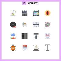 conjunto de 16 iconos de interfaz de usuario modernos signos de símbolos para comercializar moneda lugar negocio web paquete editable de elementos de diseño de vectores creativos