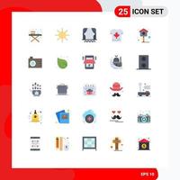 Modern Set of 25 Flat Colors and symbols such as spring bird crowd maple canada Editable Vector Design Elements