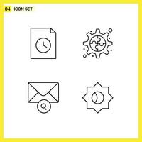 4 Universal Line Signs Symbols of document basic creative mail ui Editable Vector Design Elements