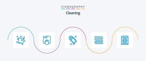 Cleaning Blue 5 Icon Pack Including washing. machine. bathroom. towel. clean vector