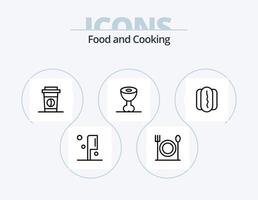 Food Line Icon Pack 5 Icon Design. . fruit. rice. food. cup vector