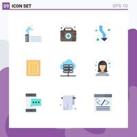 9 Universal Flat Colors Set for Web and Mobile Applications food baking medical emergency bakery direction Editable Vector Design Elements