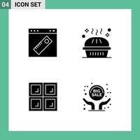 Group of Modern Solid Glyphs Set for interface pumpkin pie web dinner house Editable Vector Design Elements