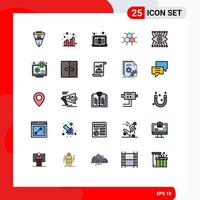 Set of 25 Modern UI Icons Symbols Signs for construction eye web health structure Editable Vector Design Elements