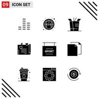 Set of 9 Modern UI Icons Symbols Signs for copy signboard wok information love Editable Vector Design Elements