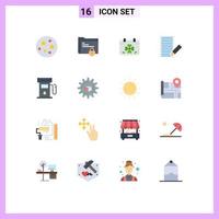 Universal Icon Symbols Group of 16 Modern Flat Colors of receive envelope calendar contact patricks Editable Pack of Creative Vector Design Elements