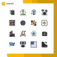 16 Creative Icons Modern Signs and Symbols of interface setting creative office cog Editable Creative Vector Design Elements