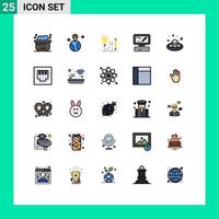 Set of 25 Modern UI Icons Symbols Signs for gift sweet insight markiting computer Editable Vector Design Elements