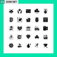 User Interface Pack of 25 Basic Solid Glyphs of file pot point patrick gold Editable Vector Design Elements