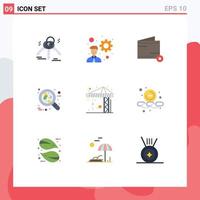 Set of 9 Modern UI Icons Symbols Signs for construction red e leukemia cancer Editable Vector Design Elements