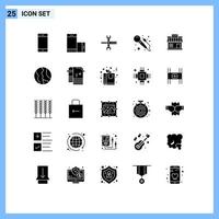 User Interface Pack of 25 Basic Solid Glyphs of mic wrench rotate tools screwdriver Editable Vector Design Elements