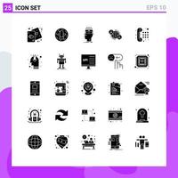 conjunto de 25 iconos de interfaz de usuario modernos símbolos signos para conexiones a Internet conocimiento conectado águila elementos de diseño vectorial editables vector