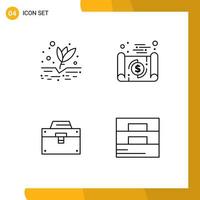 Universal Icon Symbols Group of 4 Modern Filledline Flat Colors of agriculture bag plant economy construction Editable Vector Design Elements