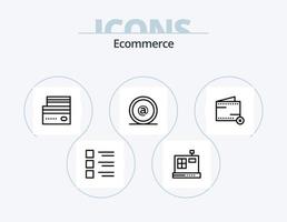 Ecommerce Line Icon Pack 5 Icon Design. address. package. shopping. delivery. approve vector