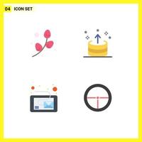 Modern Set of 4 Flat Icons Pictograph of plent email holiday export message Editable Vector Design Elements