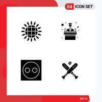 Set of 4 Modern UI Icons Symbols Signs for harvest electronic vegetables training hardware Editable Vector Design Elements