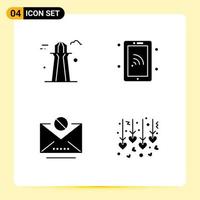 4 Creative Icons Modern Signs and Symbols of canada information building technology message Editable Vector Design Elements