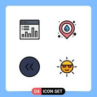 Stock Vector Icon Pack of 4 Line Signs and Symbols for analysis arrows graph water place circle Editable Vector Design Elements