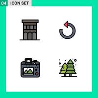 Modern Set of 4 Filledline Flat Colors Pictograph of architecture camera property reload hobbies Editable Vector Design Elements