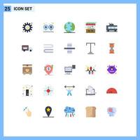 Modern Set of 25 Flat Colors and symbols such as transport street earth stand food Editable Vector Design Elements