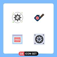 4 iconos creativos, signos y símbolos modernos de preferencias, opciones de Internet, elementos de diseño vectorial editables sin cinta vector