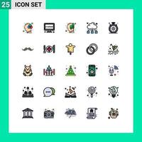 paquete de iconos de vector de stock de 25 signos y símbolos de línea para elementos de diseño de vector editables lógicos de red en línea de reloj