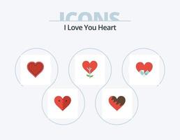 paquete de iconos planos de corazón 5 diseño de iconos. como. corazón. favorito. informe. como vector