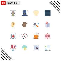 Set of 16 Modern UI Icons Symbols Signs for manipulate access thanksgiving menu head Editable Pack of Creative Vector Design Elements