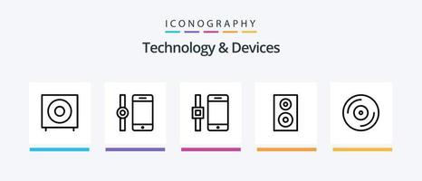 paquete de iconos de la línea 5 de dispositivos que incluye dispositivos. blindaje. tecnología. seguridad. casa inteligente. diseño de iconos creativos vector