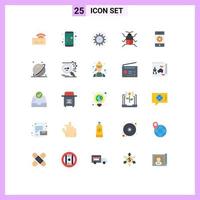 Universal Icon Symbols Group of 25 Modern Flat Colors of cell insect efficiency bug project Editable Vector Design Elements