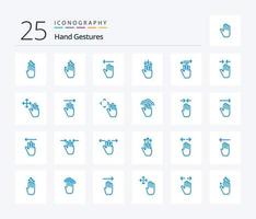 Hand Gestures 25 Blue Color icon pack including hand cursor. gestures. hand. arrow. finger vector