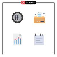 4 Universal Flat Icons Set for Web and Mobile Applications options report bill document education Editable Vector Design Elements