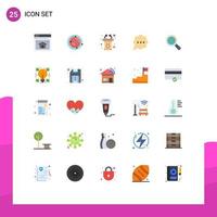 Modern Set of 25 Flat Colors and symbols such as magnifying glass ecommerce podium comment bubble Editable Vector Design Elements