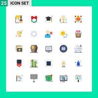 Universal Icon Symbols Group of 25 Modern Flat Colors of map work education play balance Editable Vector Design Elements