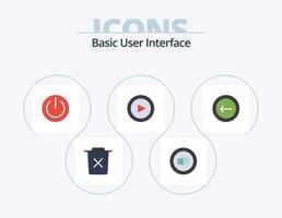 Basic Flat Icon Pack 5 Icon Design. set. set. basic. power vector