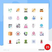 Modern Set of 25 Flat Colors Pictograph of double first aid trophy bandage winner Editable Vector Design Elements