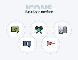 paquete de iconos rellenos de línea básica 5 diseño de iconos. . . mensaje. dominó casino vector