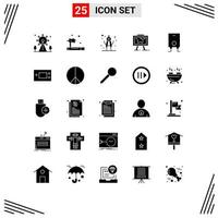 25 Universal Solid Glyphs Set for Web and Mobile Applications heater picture divider photo map Editable Vector Design Elements