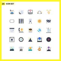 Universal Icon Symbols Group of 25 Modern Flat Colors of entertainment gaming summer fruit game lcd Editable Vector Design Elements