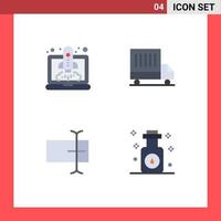 Group of 4 Modern Flat Icons Set for boost input startup van massage Editable Vector Design Elements