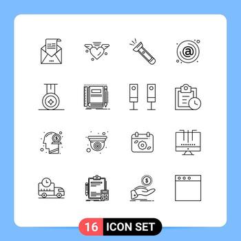 16 esquemas universales establecidos para aplicaciones web y móviles correo electrónico en la dirección de la boda elementos de diseño vectorial editables para acampar vector